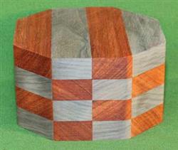 Bowl #414 - Padauk & Walnut Checkerboard Segmented Bowl Blank ~ 6" x 3 1/2" ~ $39.99